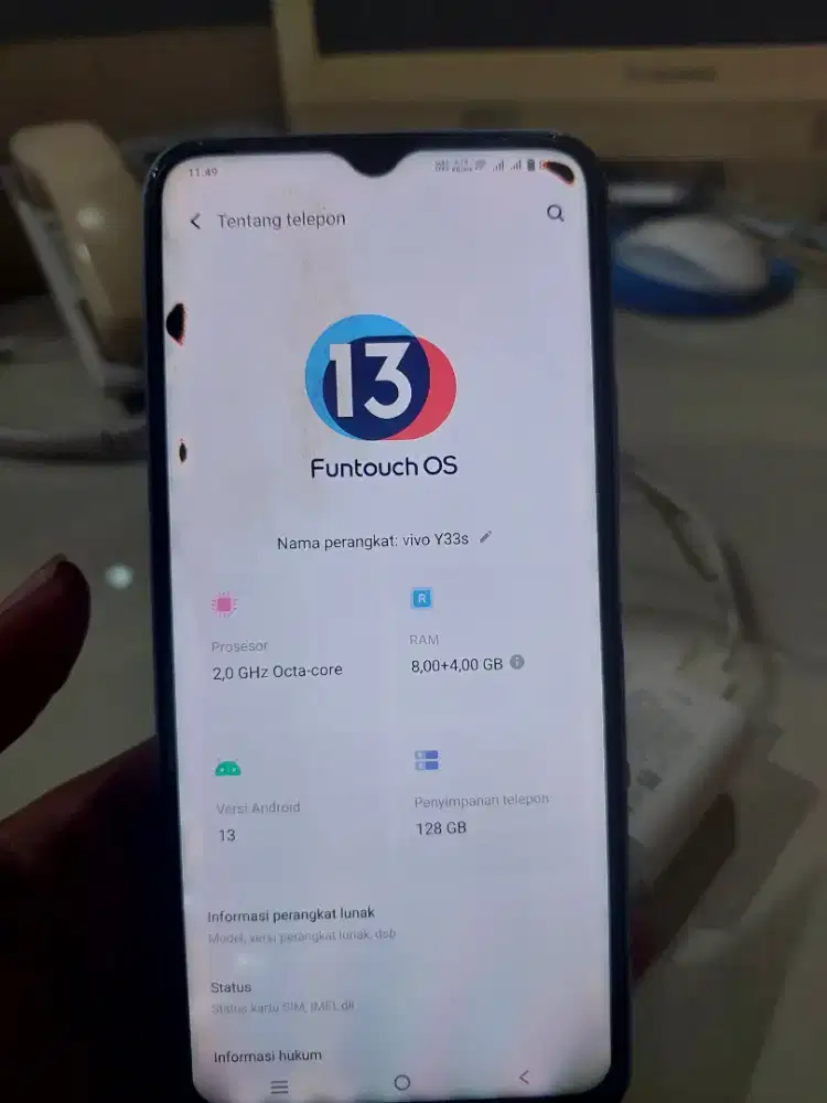 VIVO Y33S RAM 8 INTERNAL 128 GB ORI