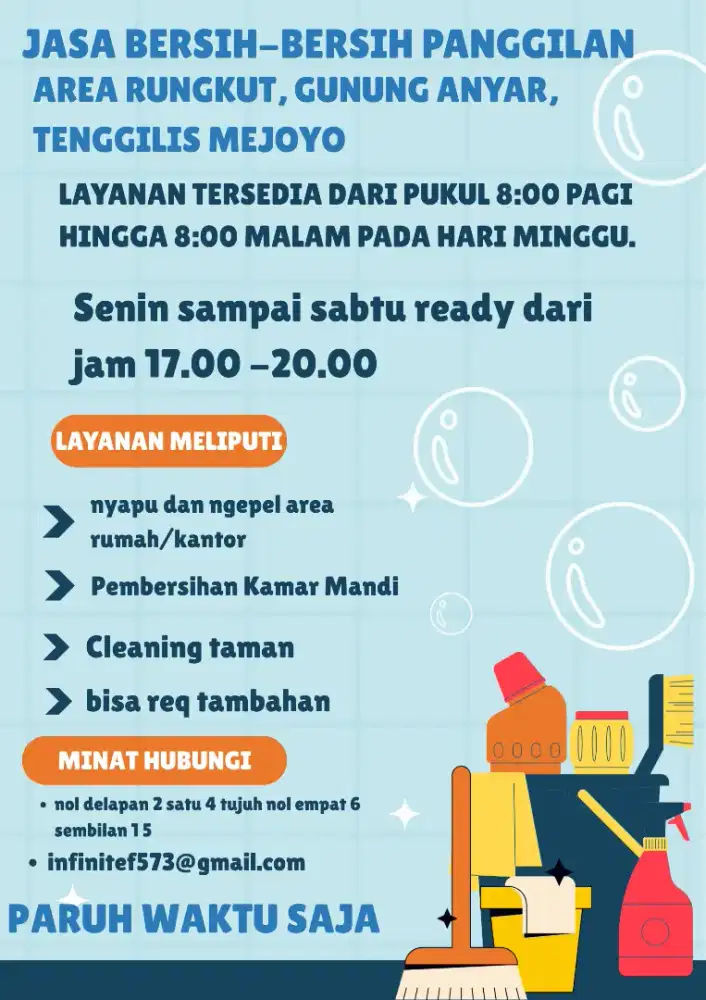 Jasa bersih-bersih panggilan