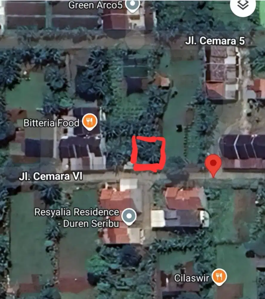 Dijual Tanah Datar Ramai Pemukiman Jl Cemara VI Arco Duren Seribu