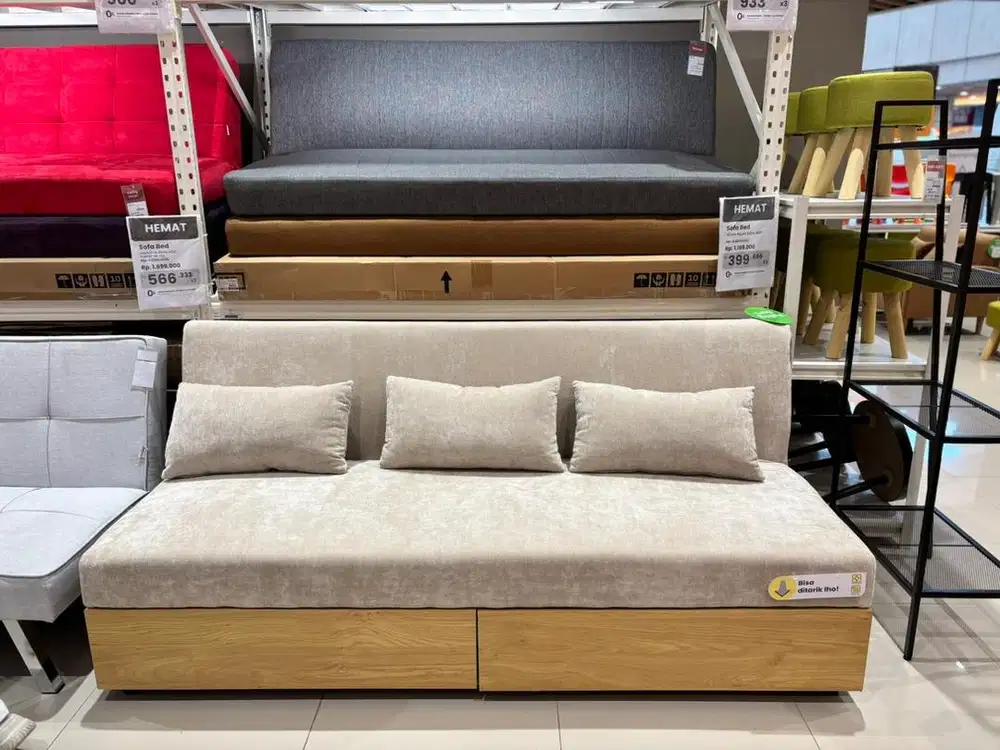 Jual baru sofabed minimalis bahan fabric+laci gratis kirim