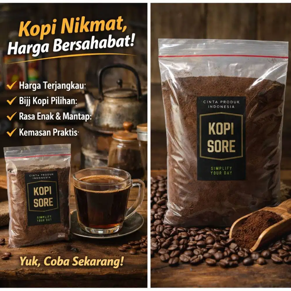 KOPI BUBUK 1Kg ROBUSTA LAMPUNG - Aroma Harum, Rasa Pahit Nikmat