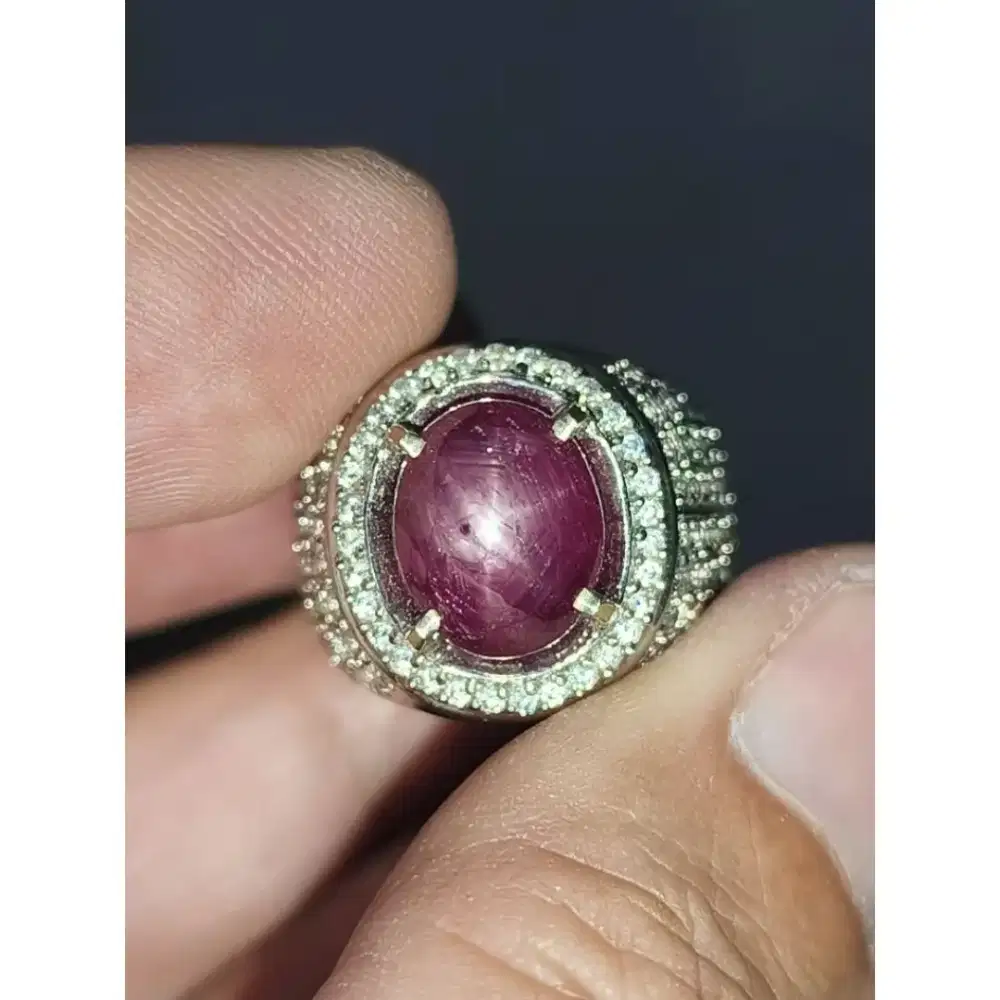 Ruby star 5.35 carat ring perak memo MRI