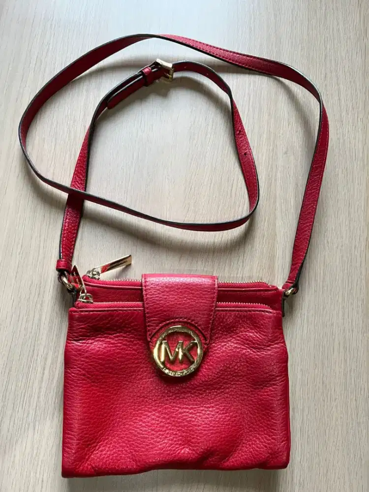 Michael Kors Fulton Zinnia, Genuine Leather Crossbody Bag
