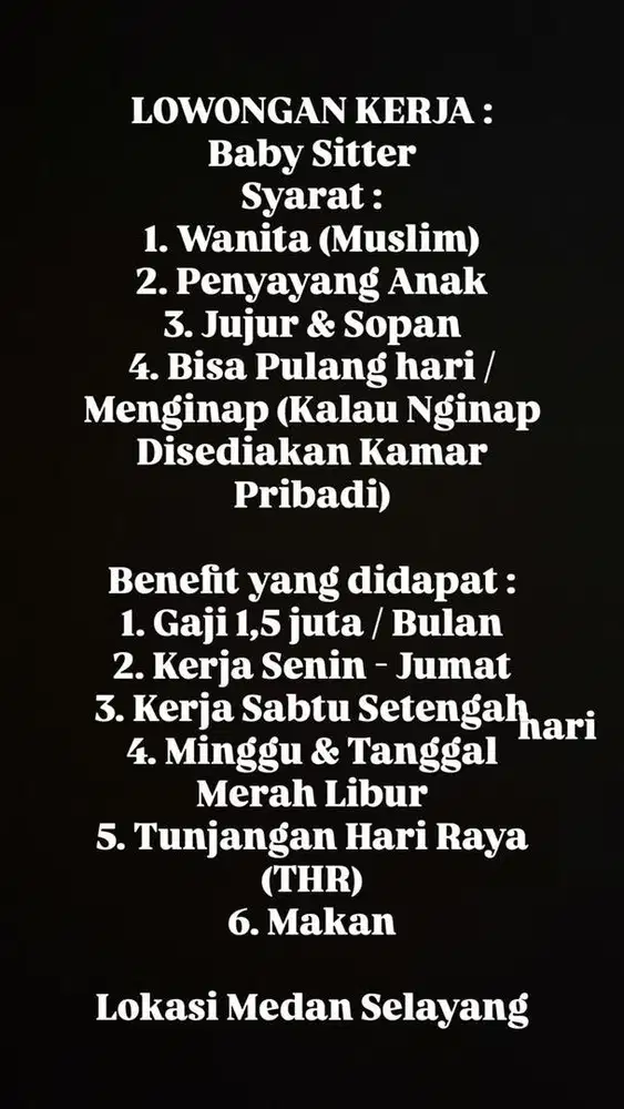 Lowongan Kerja Baby Sitter