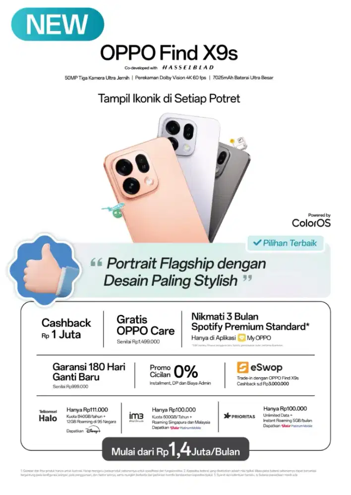 OPPO FIND X9S NEW GARANSI RESMI