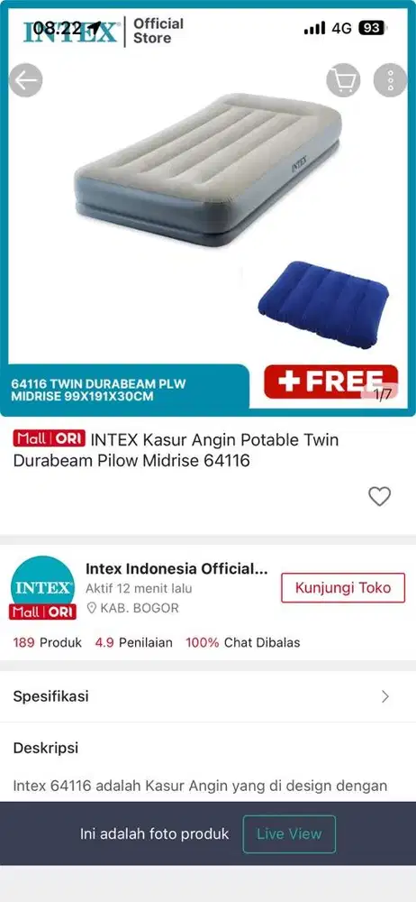 Kasur Angin Intex