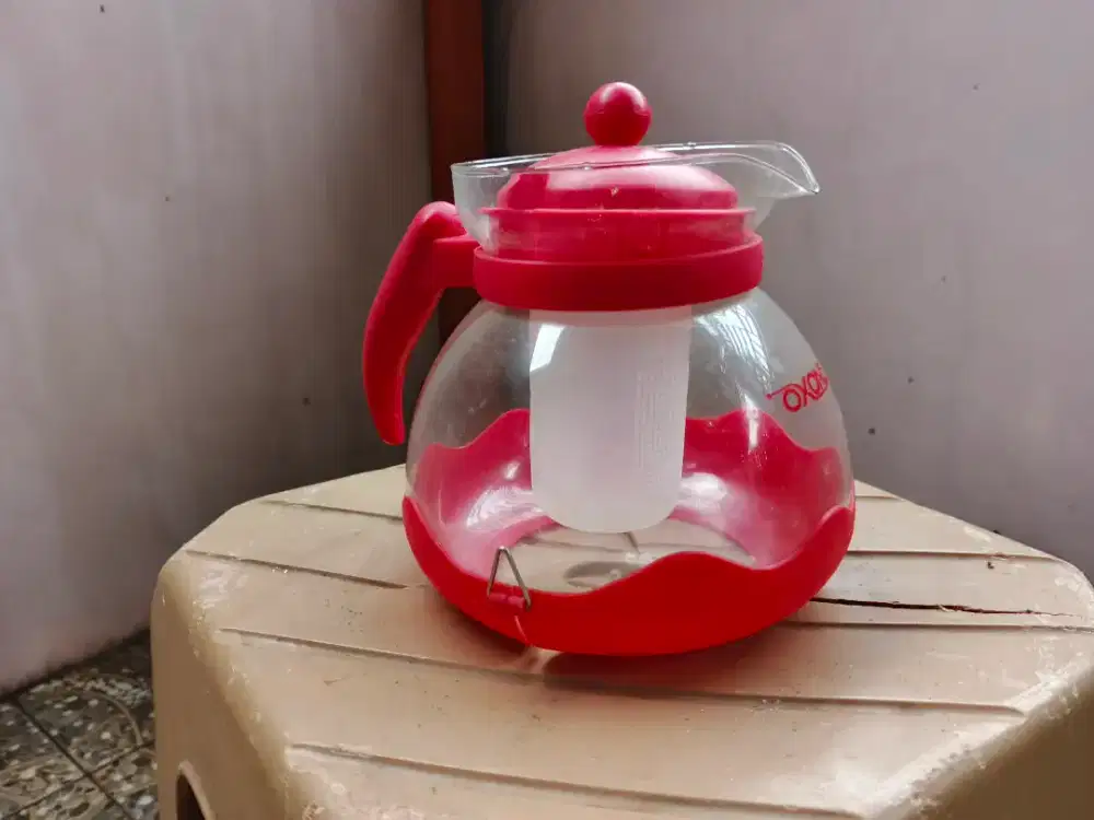 Teko Ceret Kaca Tempat Air Saring Teh Kopi Oxone
