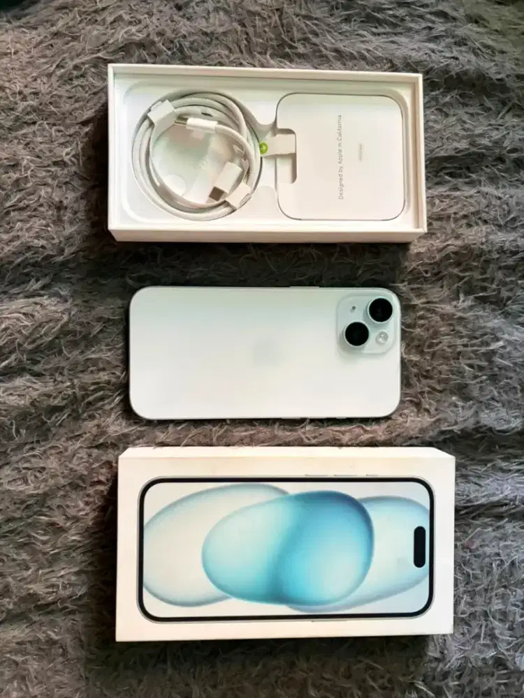 IPHONE 15 BLUE 128GB IBOX ON GARANSI