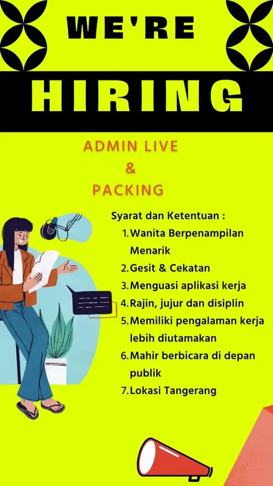 DIBUTUHKAN ADMIN LIVE DAN PACKING