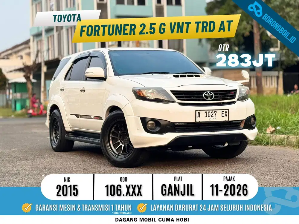 TERMURAH!!FORTUNER 2.4 G VNT TRD AT 2015 PUTIH FAVORIT