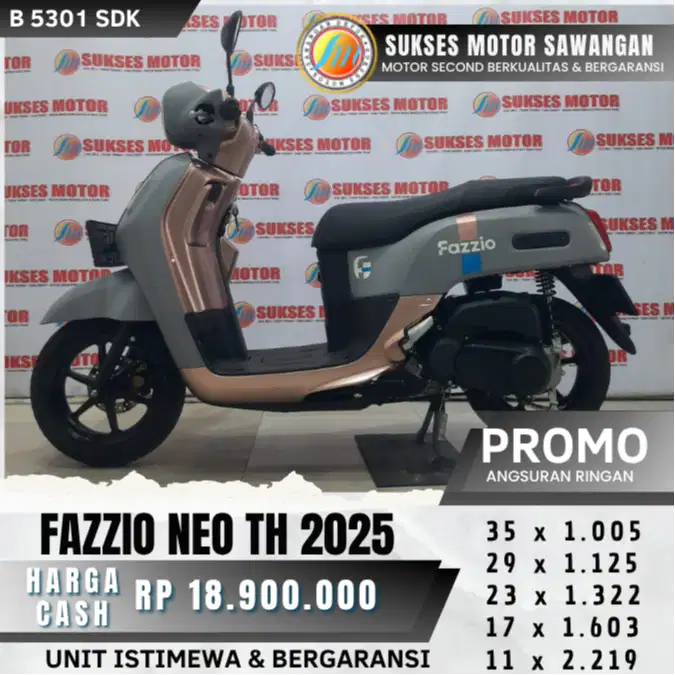 YAMAHA FAZZIO NEO TH 2025 UNIT ISTIMEWA BISA CASH KREDIT BERGARANSI