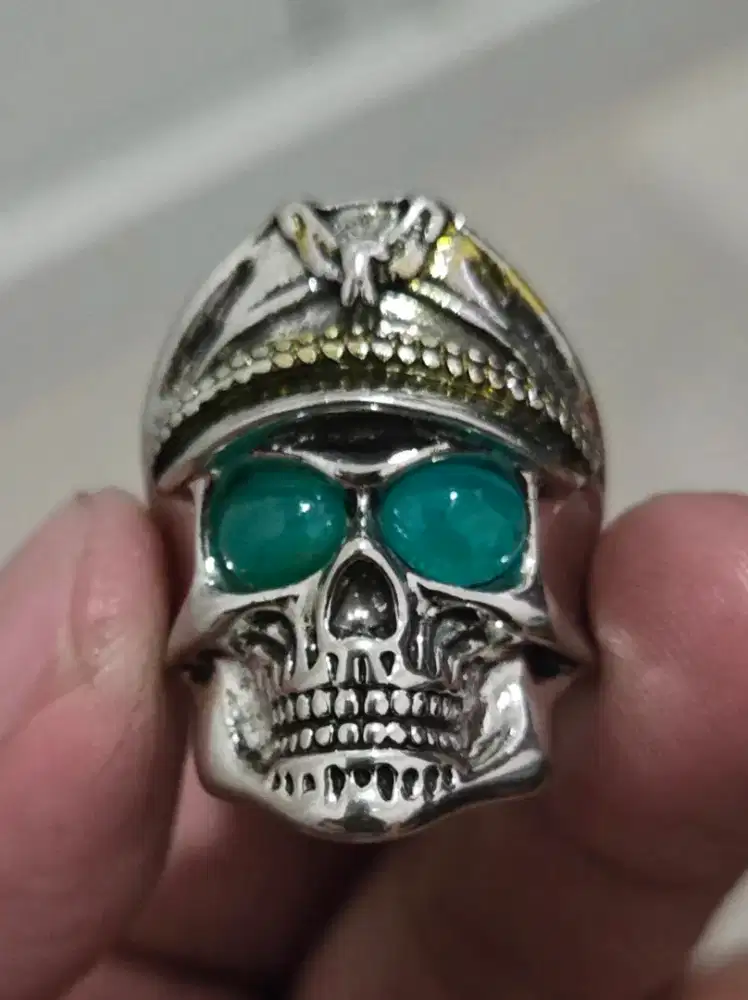 Natural Bacan Ring tengkorak All Size (Adjustable)