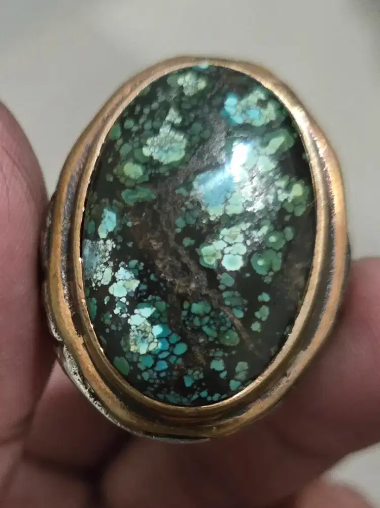 Natural Pirus (Turquoise) Dimensi 30x21 Ring size 8,5