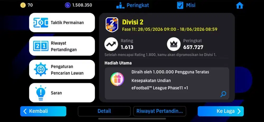 Jual akun efootball