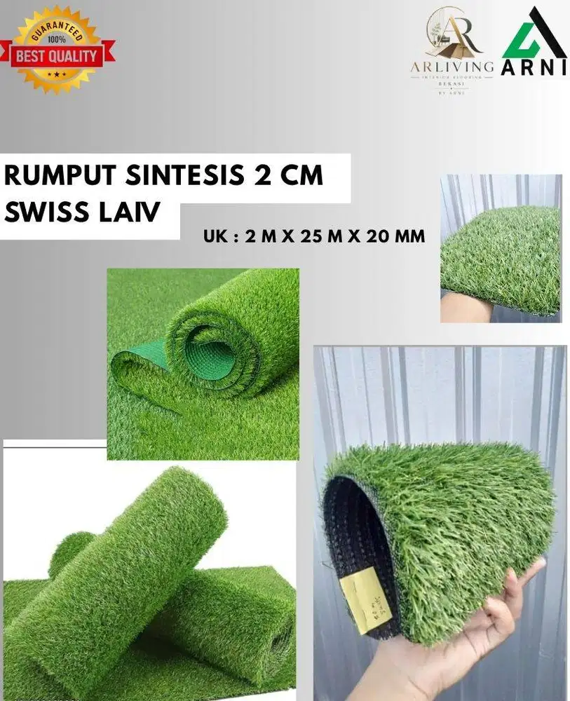 Rumput Sintetis 2cm Premium Tahan Cuaca dengan Tekstur Nyata
