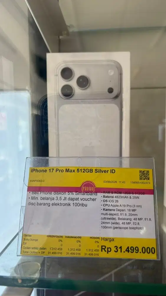 Iphone 17promax 512gb silver