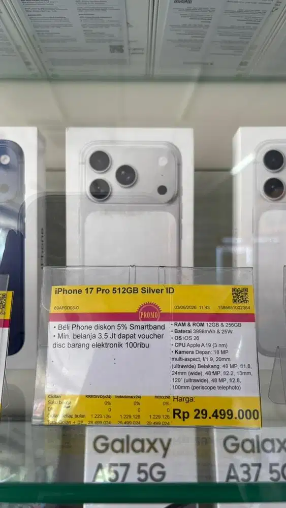 Iphone 17pro 512gb silver