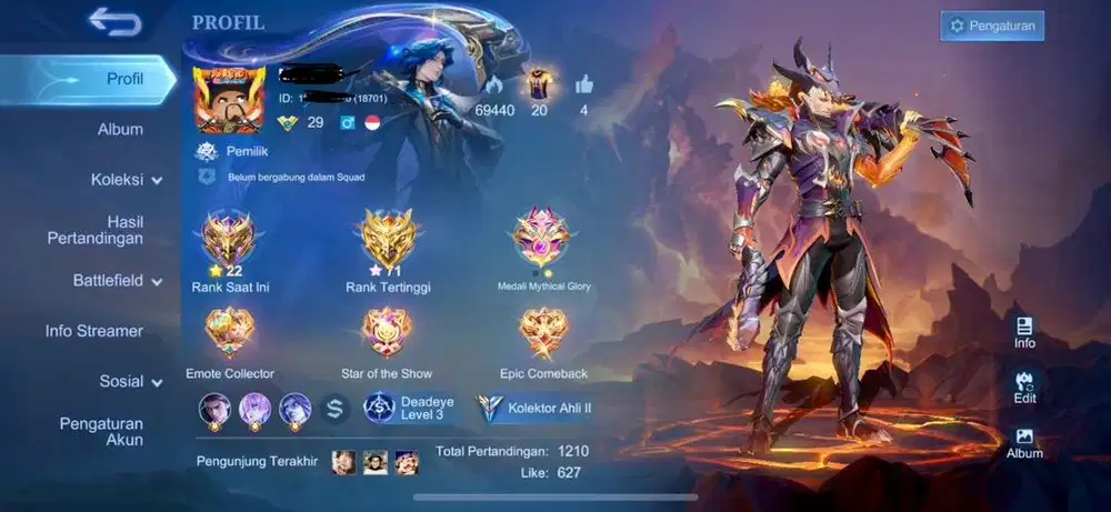 Jual akun MOBILE LEGEND