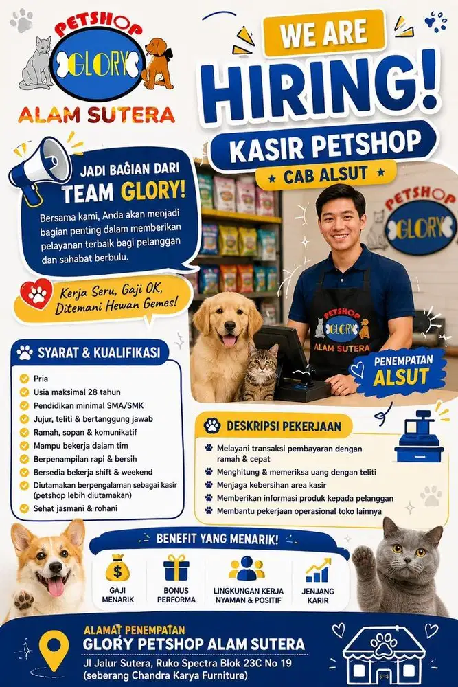 Di Cari Kasir Petshop