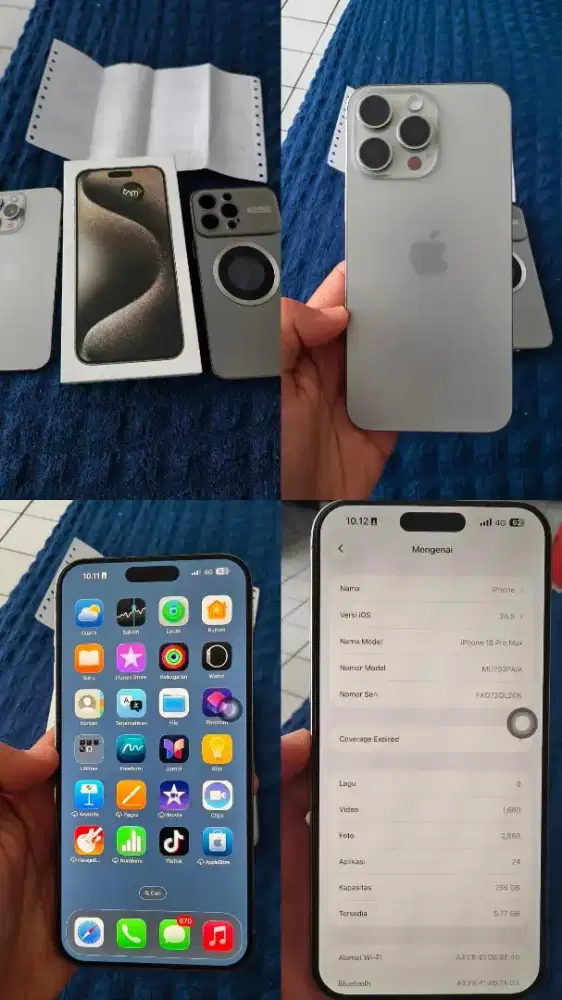 Iphone 15 pro max 256 fullset mulus