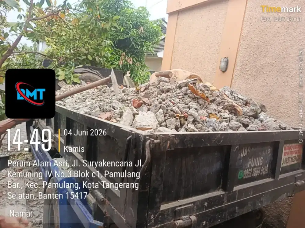 Jasa angkutan puing dan buang sampah