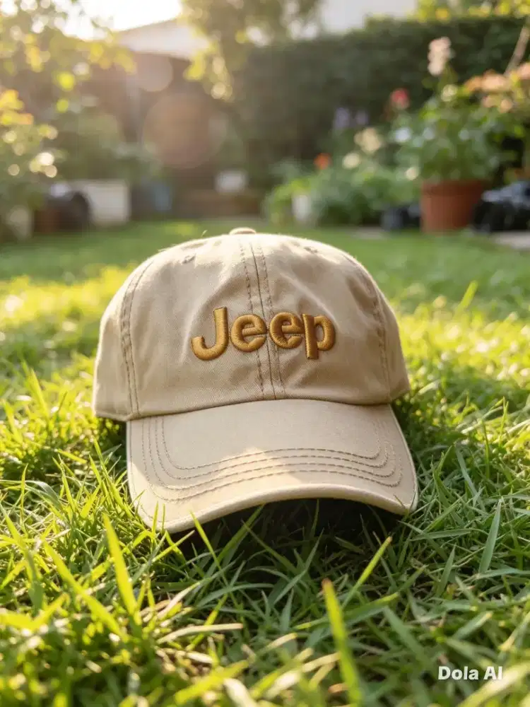 Topi Rare Jeep Cream Army