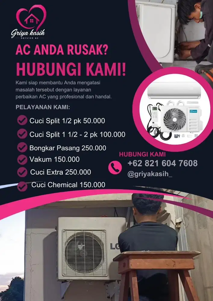 Cuci AC, service AC, Bongkar Pasang AC