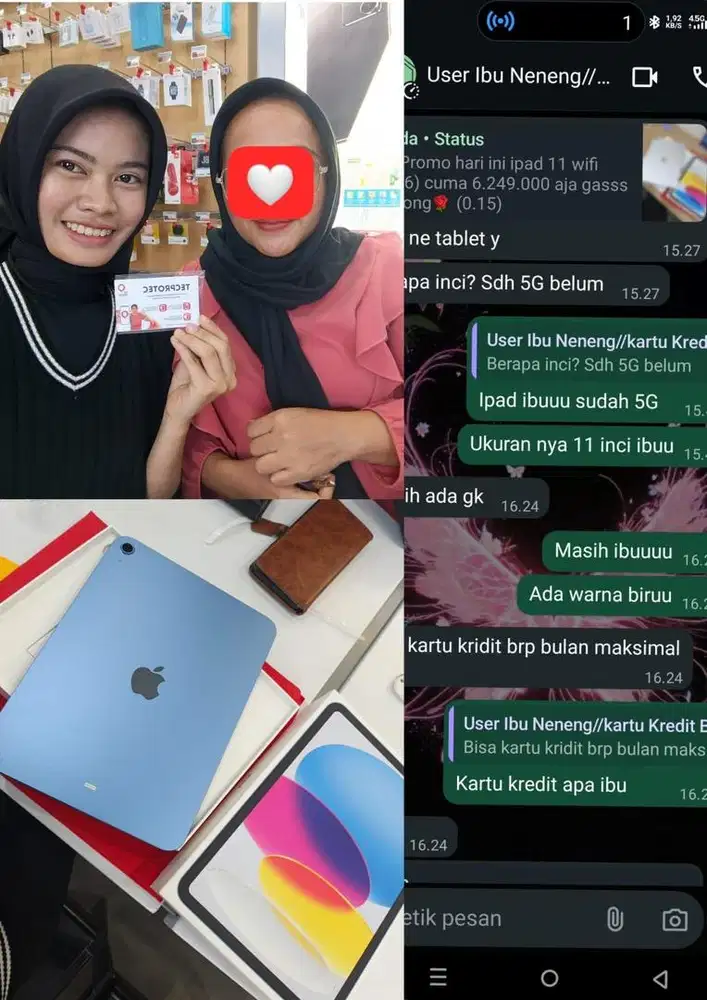 kredit 0% tanpa dp ipad apple 11 (A16) wifi garansi resmi ibox