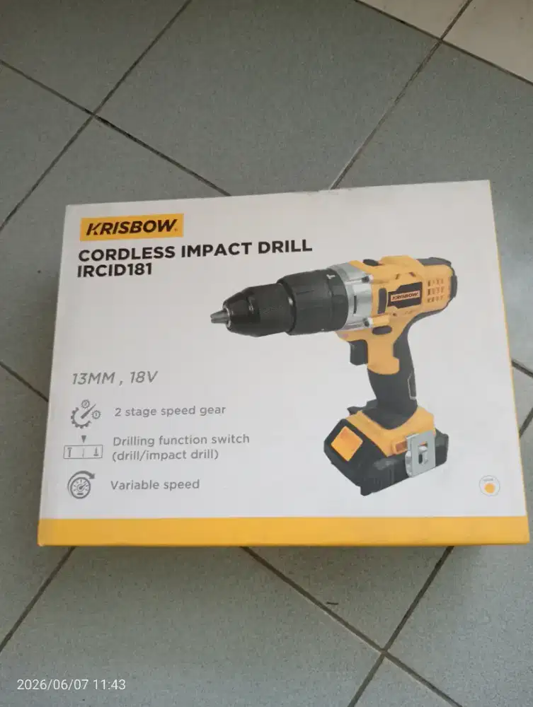 Cordless impact drill Krisbow 13mm,18volt.