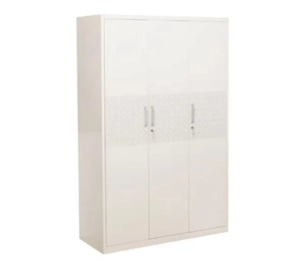 ALEXA METAL WARDROBE 3 DOORS WHITE