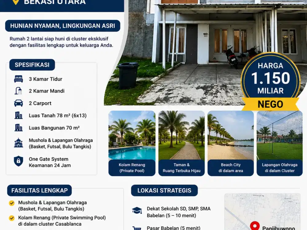 Rumah di Jual di Panjibuwono Bekasi Utara