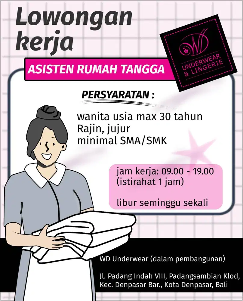 loker lowongan kerja asisten rumah tangga / pembantu