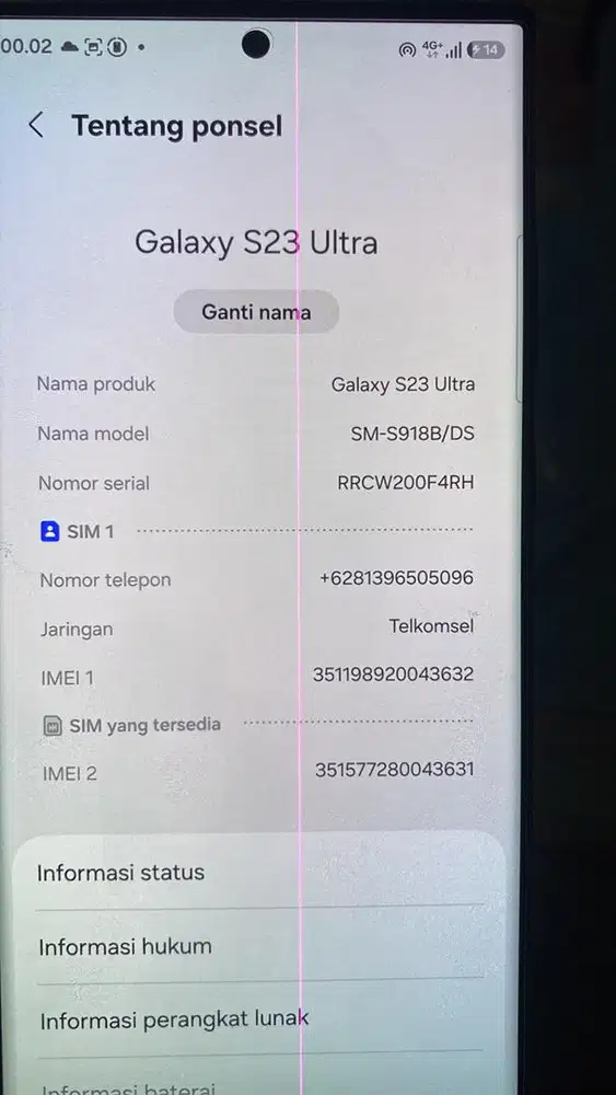 Samsung s23 ultra minus lcd