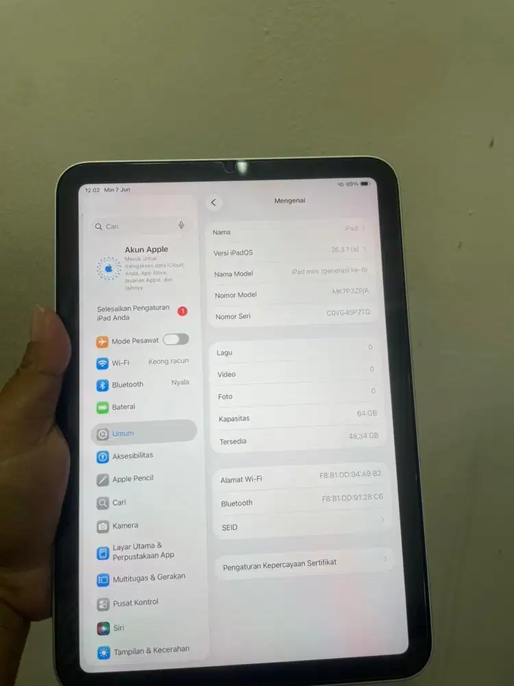 bismillah di jual ipad mini 6 64 gb wifi only inter original