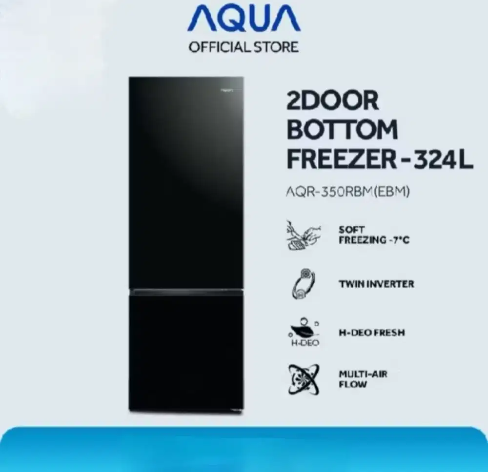 KULKAS 2 PINTU AQUA AQR-350RBM(EBM)