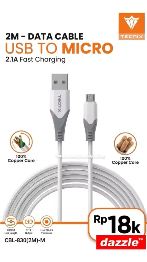 Kd Tecnix 2m CBL 830 m grey