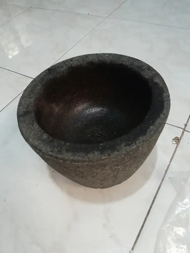 Cobek rujak tumbuk batu