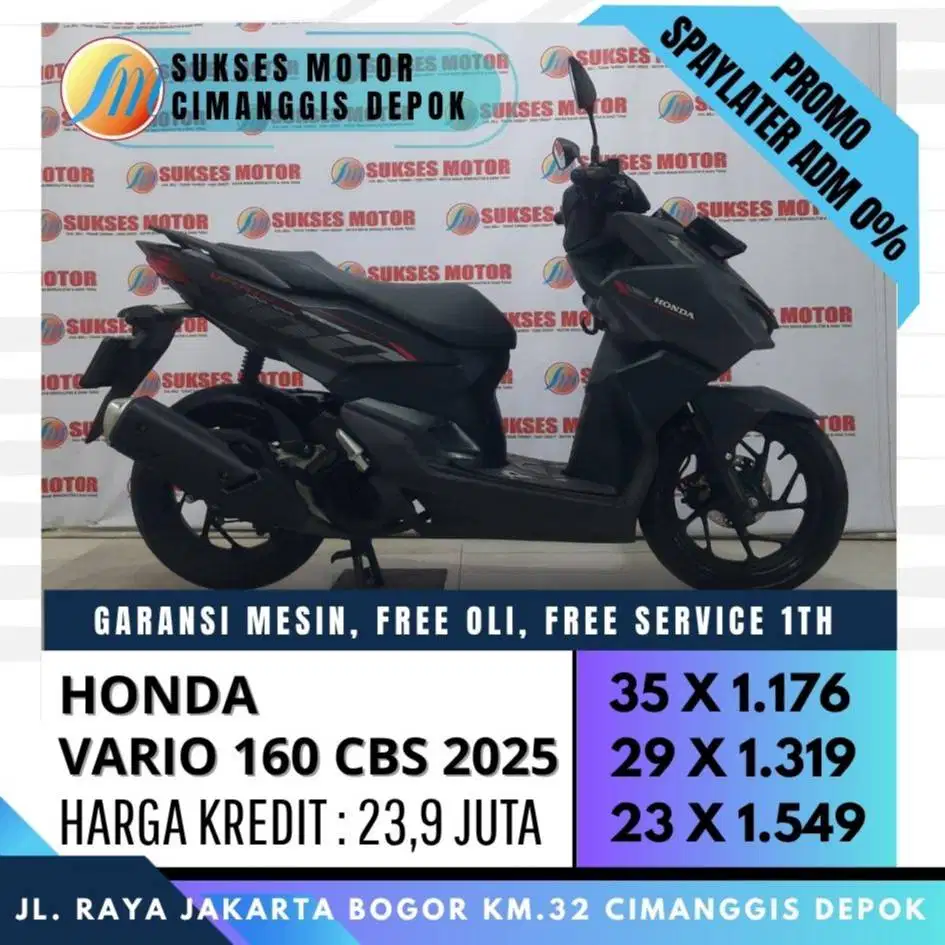 VARIO 160 CBS 2025 CASH KREDIT PROMO CICILAN RINGAN [SUKSES MOTOR]