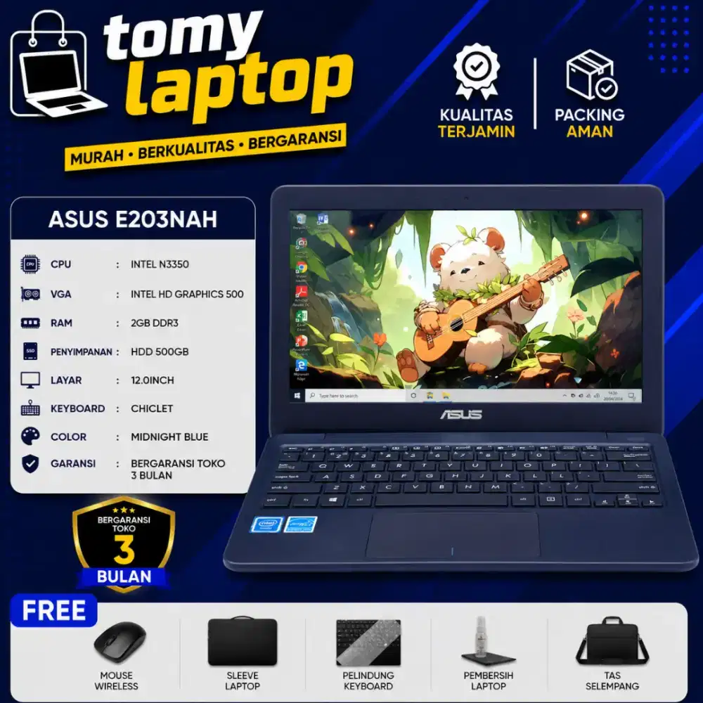ASUS 203NAH INTEL N3350 INTEL HD GRAPHICS 500 RAM 2GB HDD 500GB