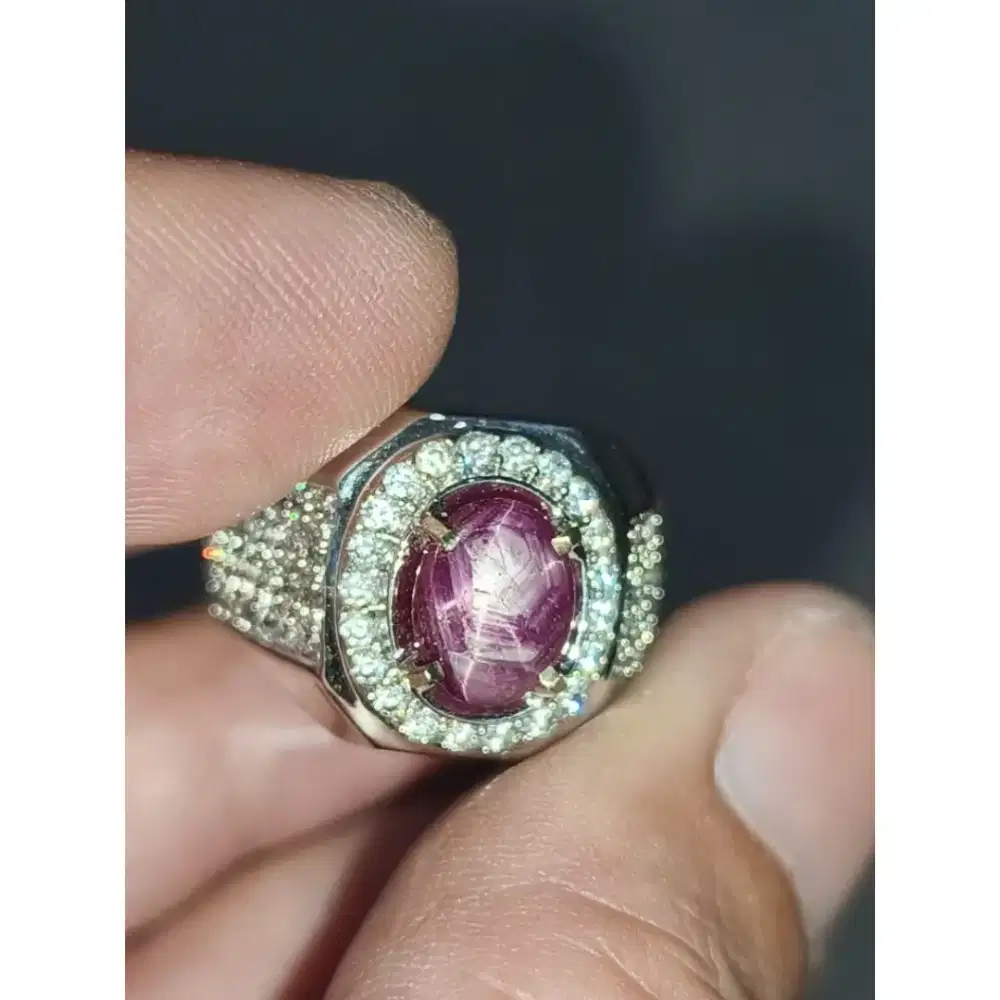 Ruby star 2.22 carat ring perak memo MRI