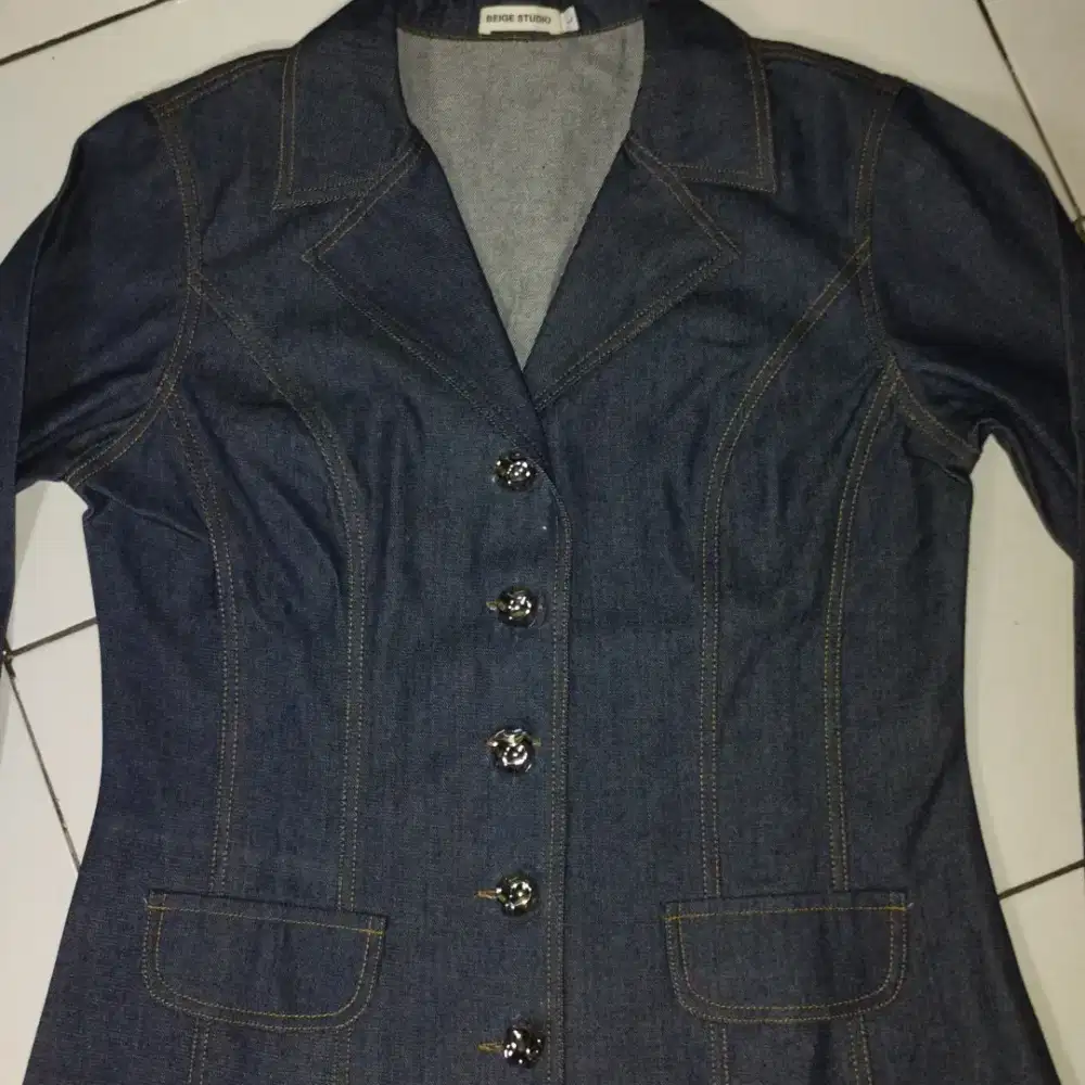 Arlo Top denim atasan wanita beige studio (NEW)