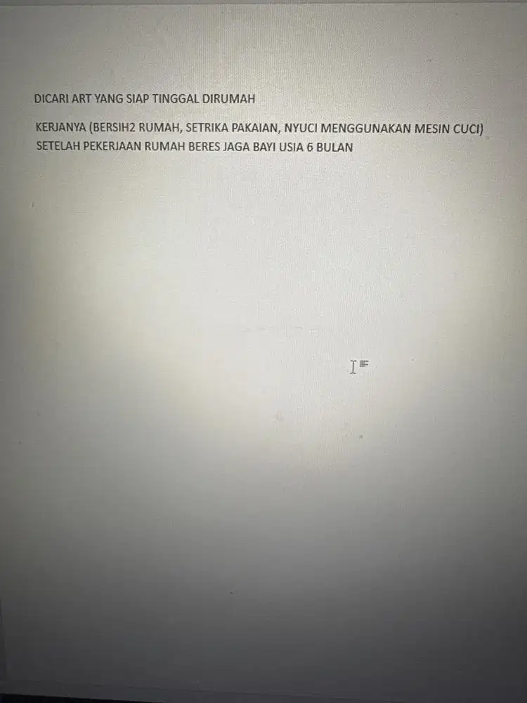 Loker jaga bayi