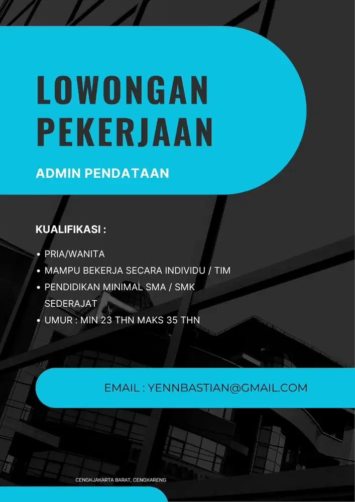 Dicari Admin Pendataan