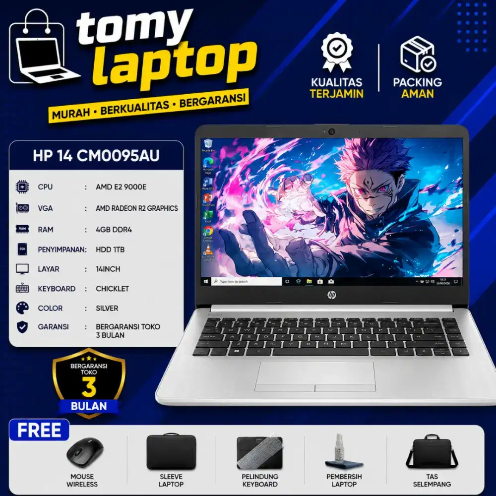 HP 14 CM0095AU AMD E2 9000E AMD RADEON R2 GRAPHICS RAM 4GB HDD 1TB