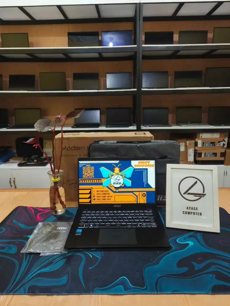 Laptop MSI modern 14 core i3 gen 12 8GB/256GB garansi on Maret 2028