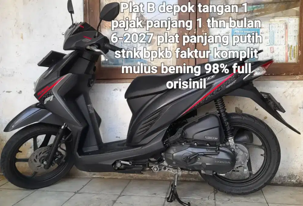 Honda Vario 110 LED 2016 stater halus cbs cw asli abu2 Plat B depok