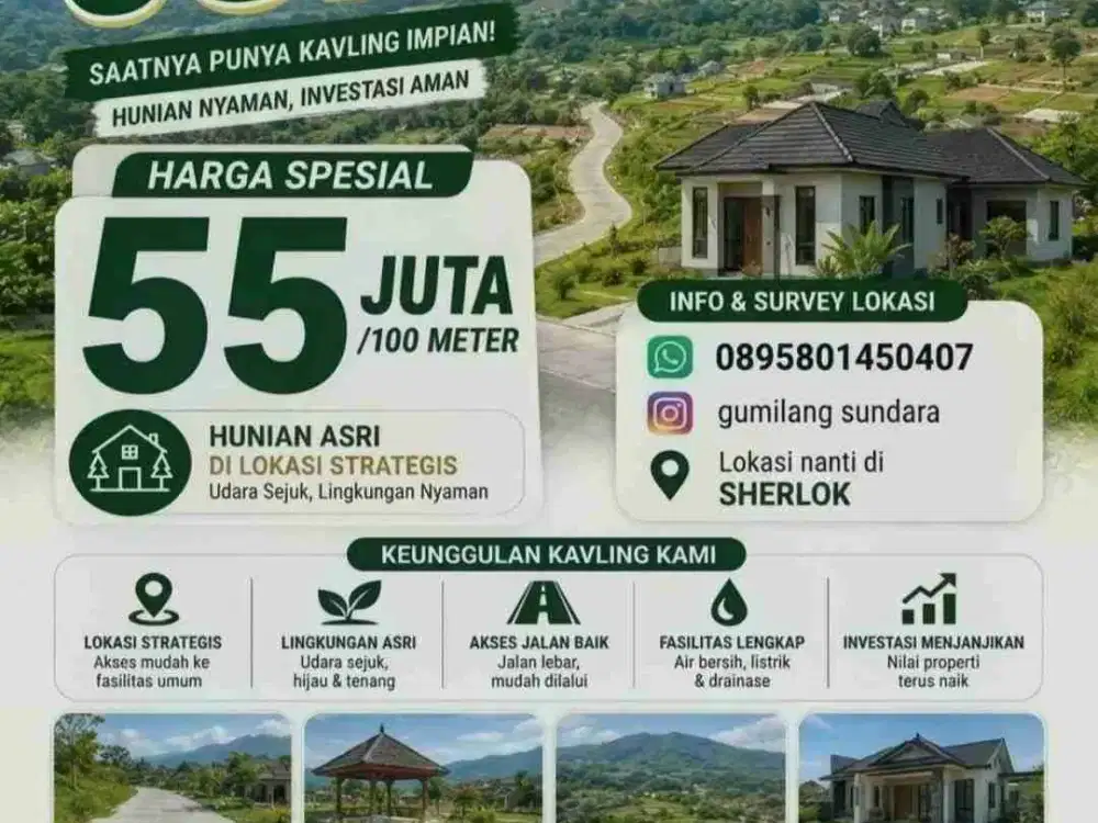 Jual Tanah Murah View Mewah dijalur Wisata Bogor