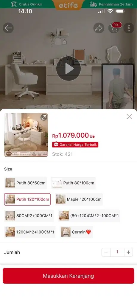 DI JUAL MEJA LEMARI E-TIFE BEKAS KONDISI BAGUS