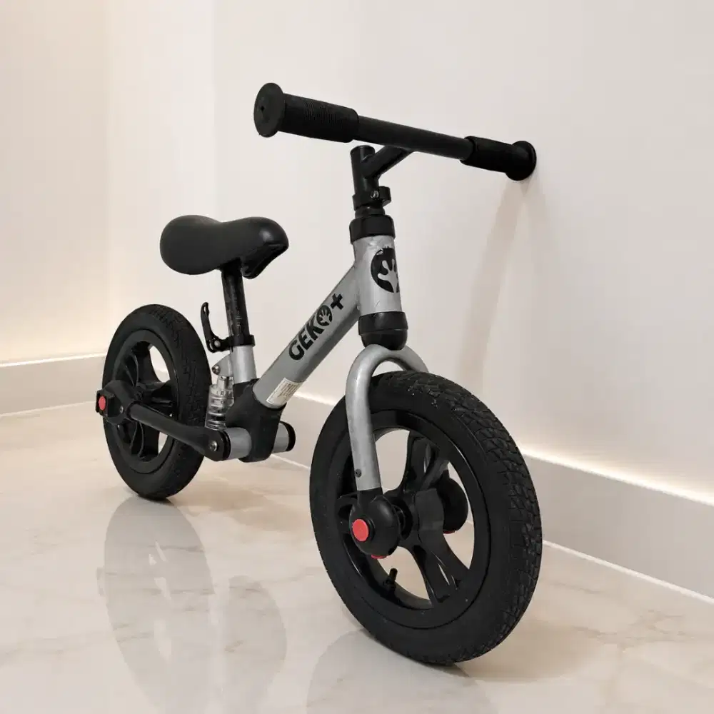 Balance Push Bike Grey Sepeda Anak Abu-Abu Geko Plus 4in1 12 12in