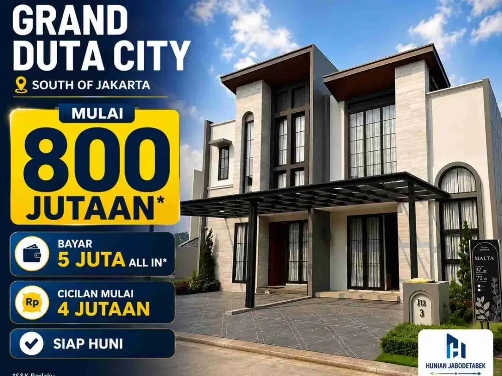 Rumah Siap Huni Grand Duta City South of Jakarta Mulai 800 Jutaan
